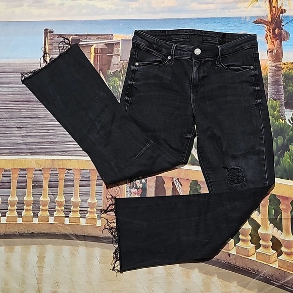 RtA Distressed Black Raw Hem Jeans Size 23‎ - Picture 1 of 7